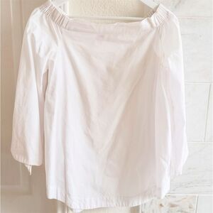 Free People Show Me Some Shoulder XS White Blouse 3/4 Sleeve Women's Top